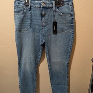 Light Blue Women's Stretch Jeans - Brand: No Label Visible